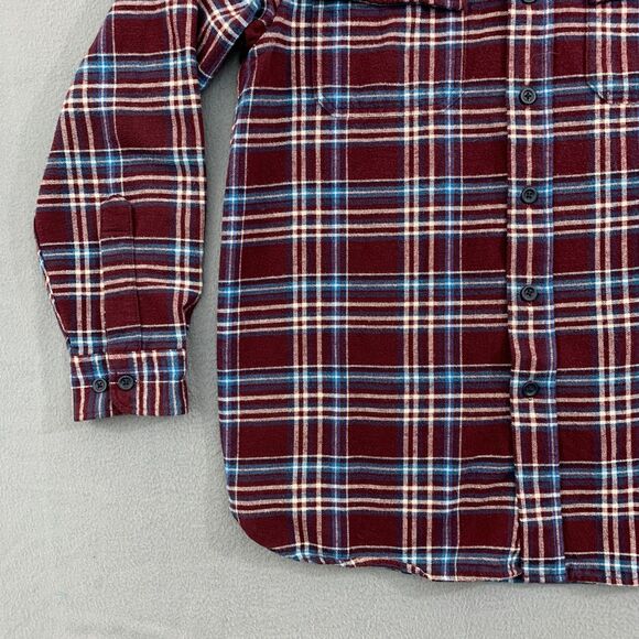 L.L Bean Button Shirt Mens Medium Chamois Cloth Flannel Traditional Fit Plaid - Picture 3 of 15